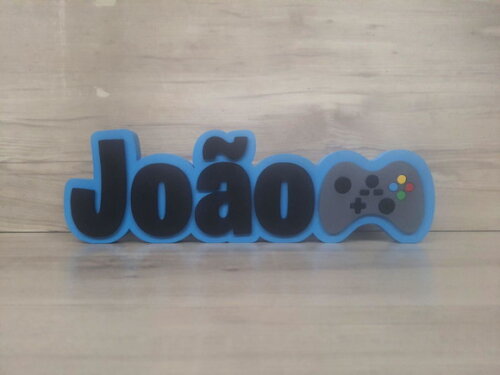 Nome de Mesa Tema Video Game - João - 10 cm