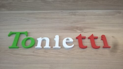 Nome de Parede em mdf - Tonietti - Modelo Acp - 10 cm
