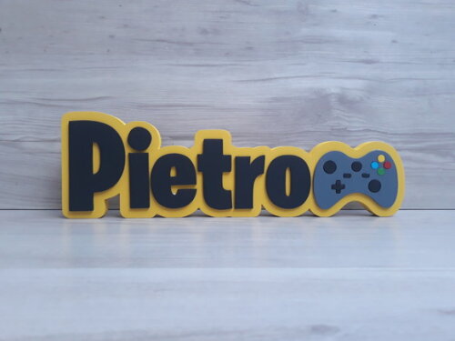 Nome de Mesa Tema Video Game - Pietro - 10 cm