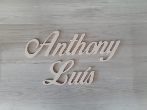 Nome de Parede em mdf Linha Clássicos Bop Anthony Luís 13 cm