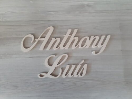 Nome de Parede em mdf Linha Clássicos Bop Anthony Luís 13 cm