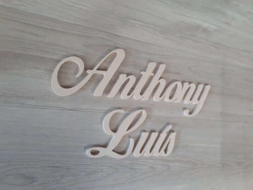 Nome de Parede em mdf Linha Clássicos Bop Anthony Luís 13 cm