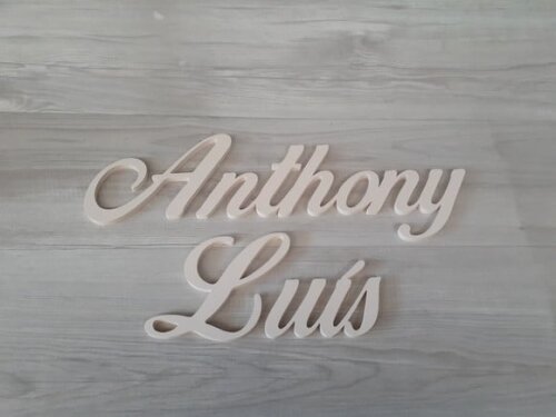 Nome de Parede em mdf Linha Clássicos Bop Anthony Luís 13 cm