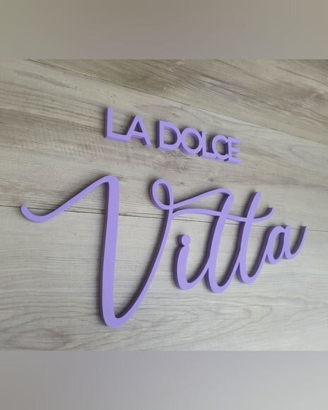 Nome de Parede Personalizado em mdf - La Dolce Vitta