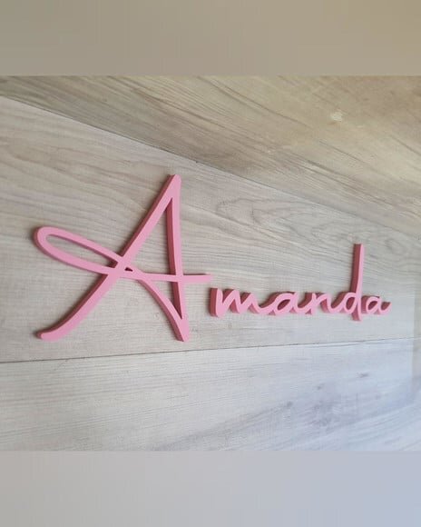Nome de Parede Personalizado em mdf - Linha Aut - Amanda