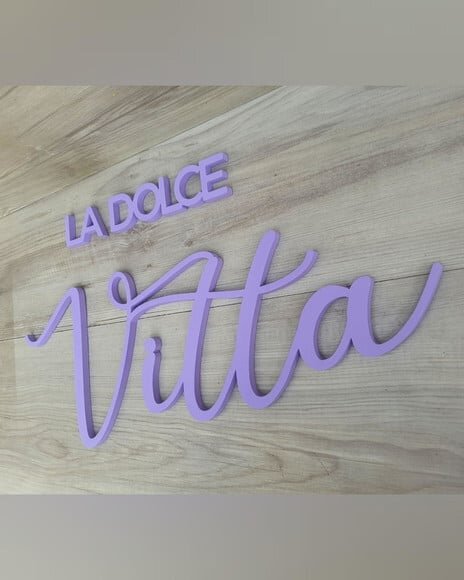 Nome de Parede Personalizado em mdf - La Dolce Vitta