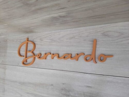 Nome de Parede Personalizado em mdf - Linha Aut - Bernardo