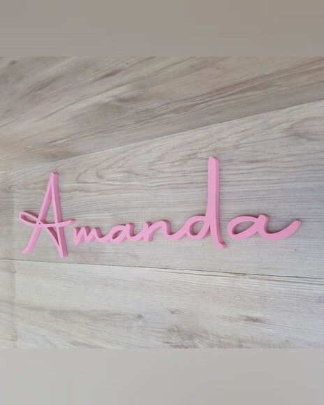 Nome de Parede Personalizado em mdf - Linha Aut - Amanda