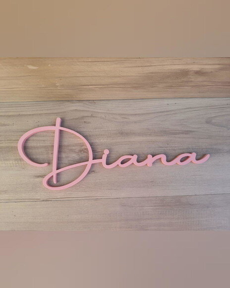 Nome de Parede Personalizado em mdf - Linha Aut - Diana