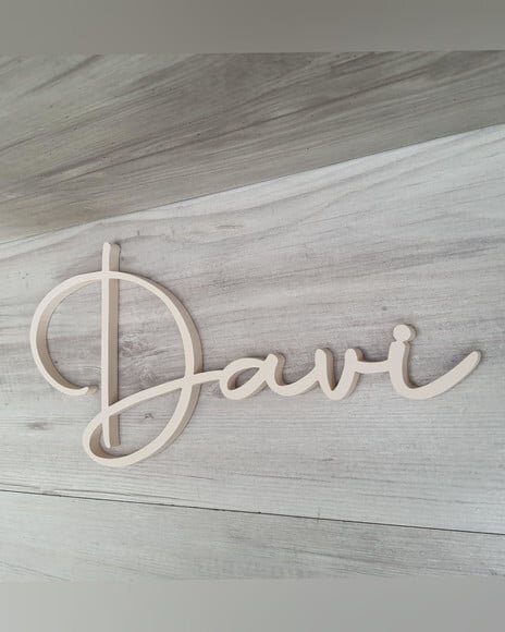 Nome de Parede Personalizado em mdf - Linha Aut - Davi