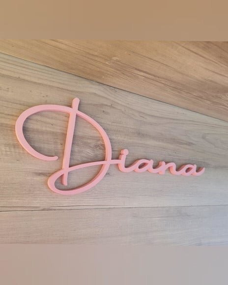 Nome de Parede Personalizado em mdf - Linha Aut - Diana