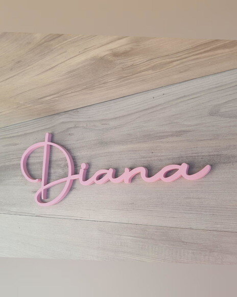 Nome de Parede Personalizado em mdf - Linha Aut - Diana