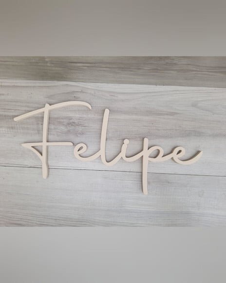 Nome de Parede Personalizado em mdf - Linha Aut - Felipe