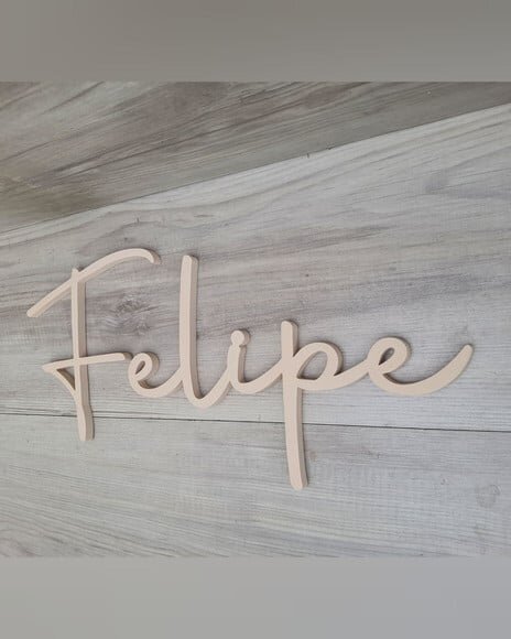 Nome de Parede Personalizado em mdf - Linha Aut - Felipe