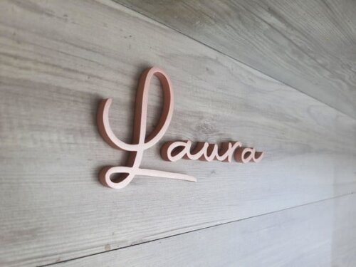 Nome de Parede Personalizado em mdf - Linha Aut - Laura