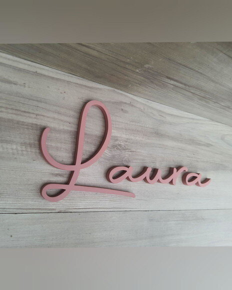 Nome de Parede Personalizado em mdf - Linha Aut - Laura