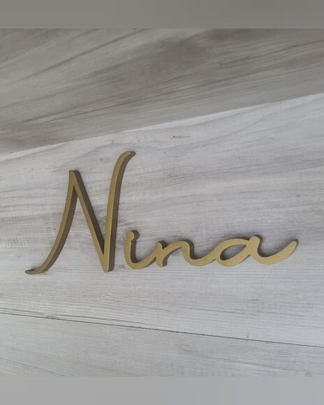 Nome de Parede Personalizado em mdf - Linha Aut - Nina