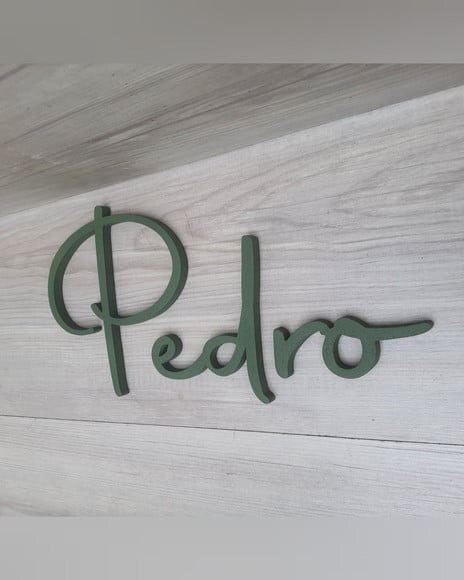 Nome de Parede Personalizado em mdf - Linha Aut - Pedro