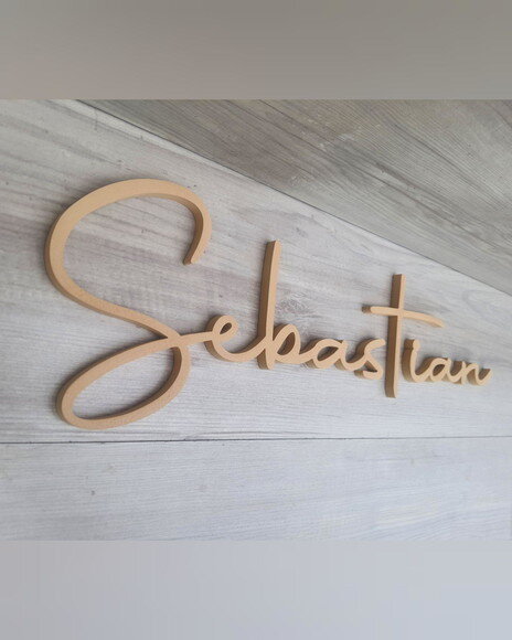 Nome de Parede Personalizado em mdf - Linha Aut - Sebastian