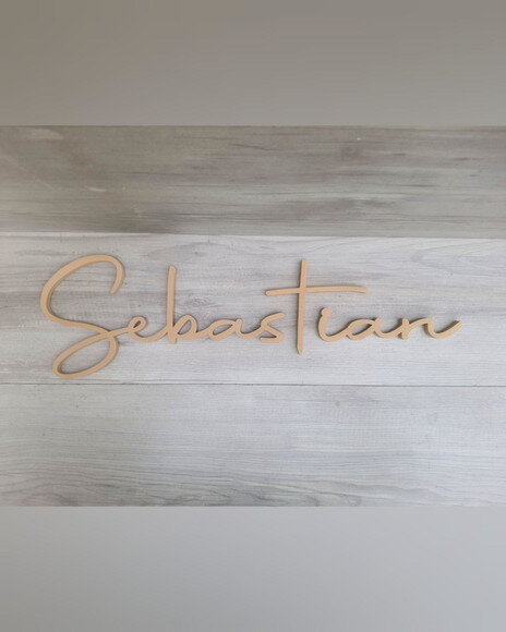 Nome de Parede Personalizado em mdf - Linha Aut - Sebastian