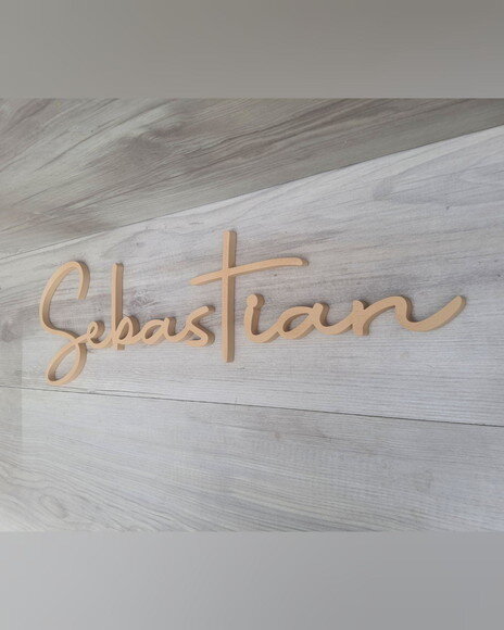 Nome de Parede Personalizado em mdf - Linha Aut - Sebastian