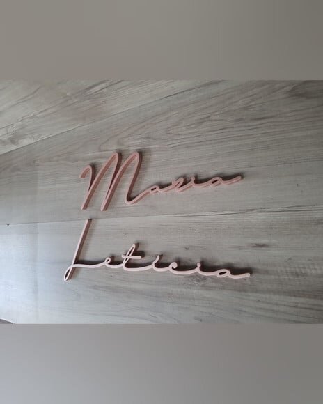Nome de Parede Personalizado em mdf -linha Ty Maria Letícia