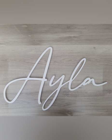 Nome de Parede Personalizado em mdf Linha Bc - Ayla - 45 cm