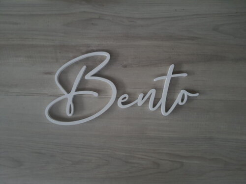 Nome de Parede Personalizado em mdf Linha Bc - Bento - 16 cm