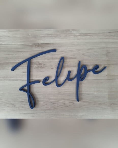 Nome de Parede Personalizado em mdf Linha Bc - Felipe 30 cm
