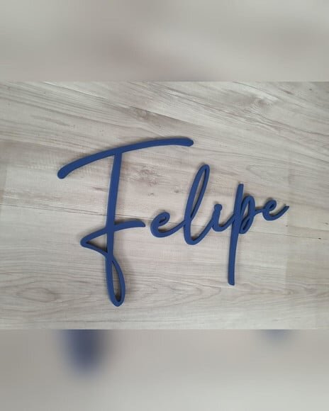 Nome de Parede Personalizado em mdf Linha Bc - Felipe 30 cm