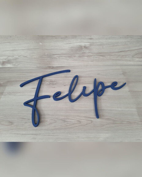 Nome de Parede Personalizado em mdf Linha Bc - Felipe 30 cm