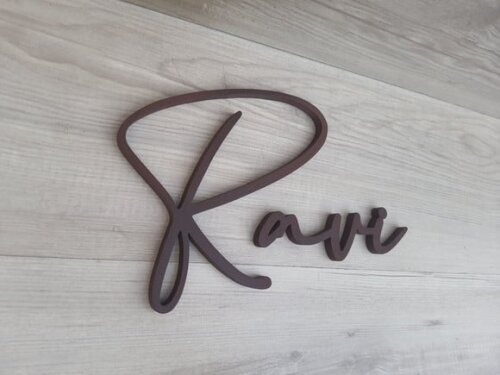 Nome de Parede Personalizado em mdf Linha Bc - Ravi - 20 cm