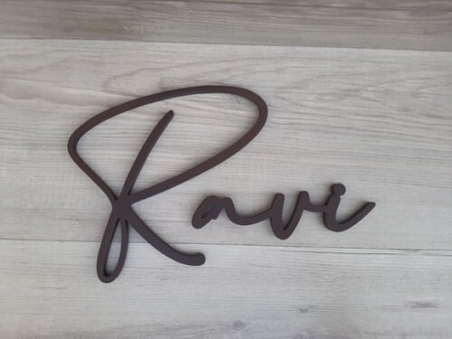 Nome de Parede Personalizado em mdf Linha Bc - Ravi - 20 cm