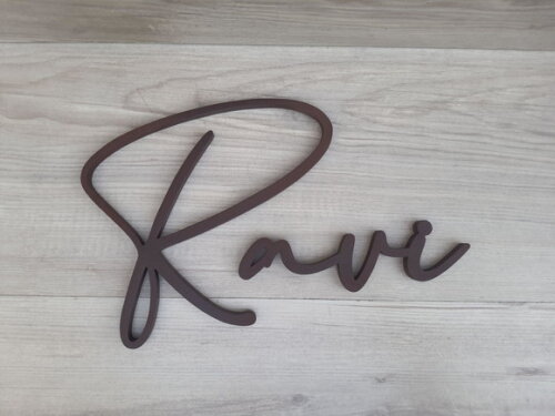 Nome de Parede Personalizado em mdf Linha Bc - Ravi - 20 cm