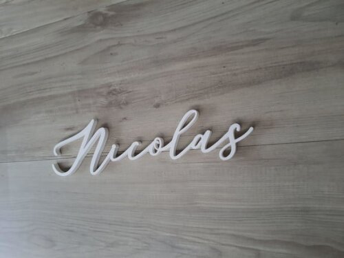 Nome de Parede Personalizado em mdf Linha ml - Nicolas