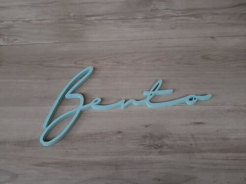 Nome de Parede Personalizado em mdf Linha Ty - Bento - 21 cm