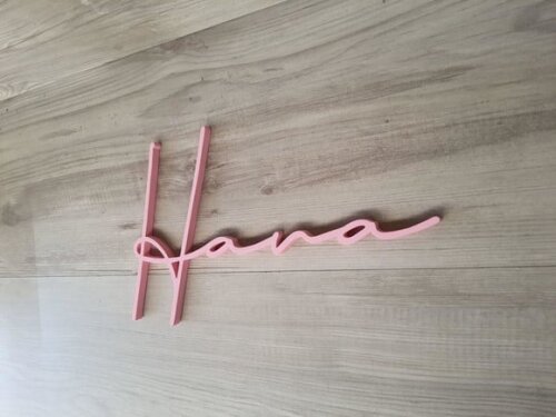 Nome de Parede Personalizado em mdf Linha Ty - Hana - 24 cm