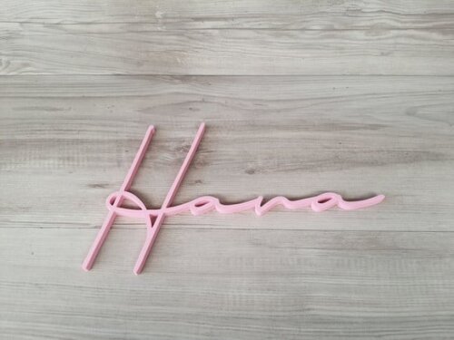 Nome de Parede Personalizado em mdf Linha Ty - Hana - 24 cm