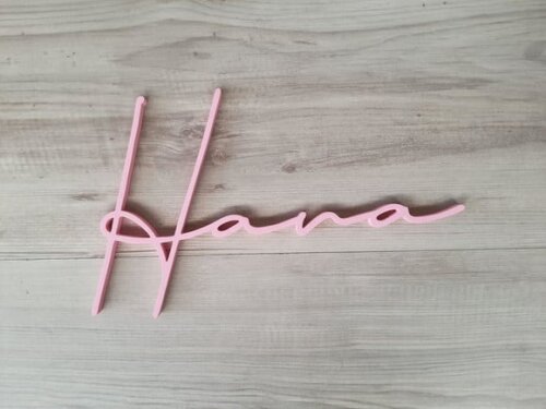 Nome de Parede Personalizado em mdf Linha Ty - Hana - 24 cm