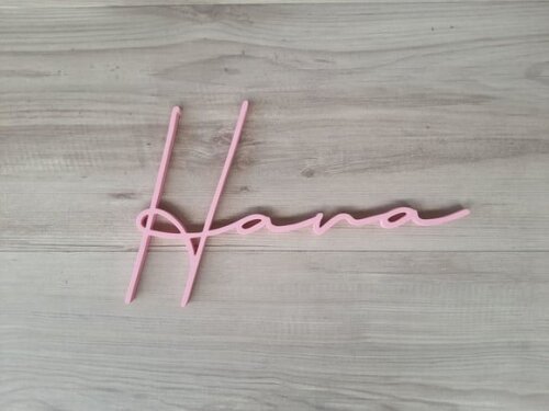 Nome de Parede Personalizado em mdf Linha Ty - Hana - 24 cm