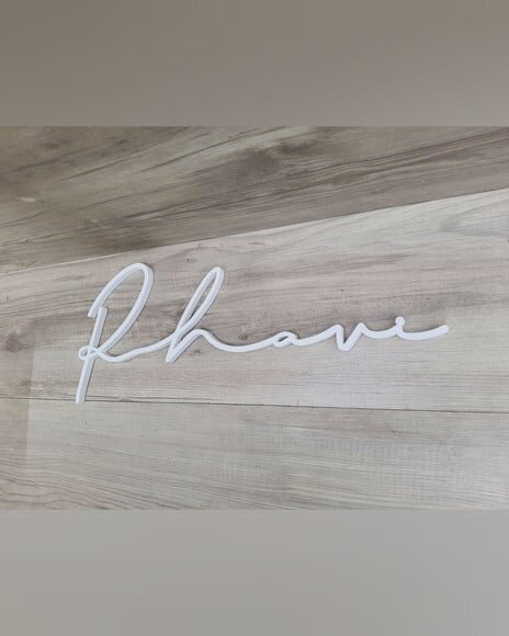 Nome de Parede Personalizado em mdf Linha Ty - Rhavi - 17 cm