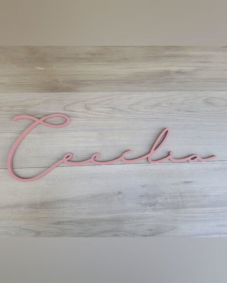 Nome de Parede Personalizado em mdf Linha Ty- Cecília 16 cm