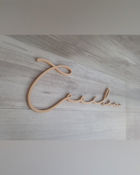 Nome de Parede Personalizado em mdf Linha Ty- Cecília 16 cm