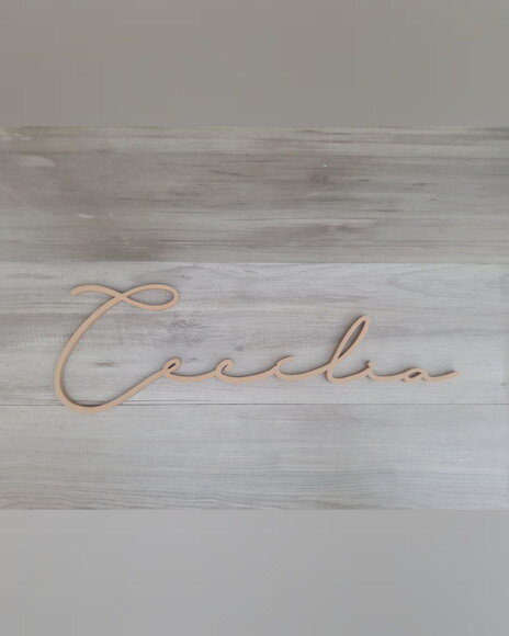 Nome de Parede Personalizado em mdf Linha Ty- Cecília 16 cm