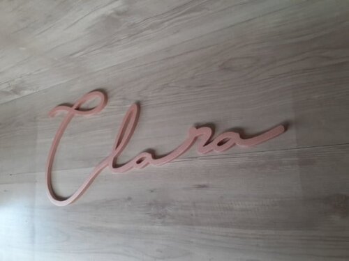 Nome de Parede Personalizado em mdf Linha Ty- Clara - 25 cm