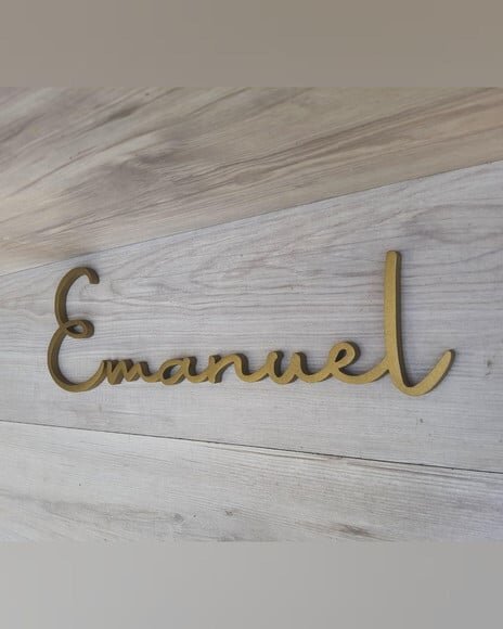 Nome de Parede Personalizado mdf Linha Aut - Emanuel