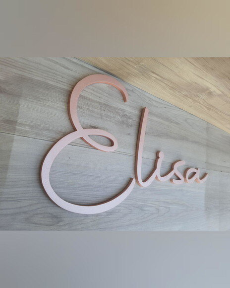 Nome de Parede Personalizado mdf Linha Aut - Elisa