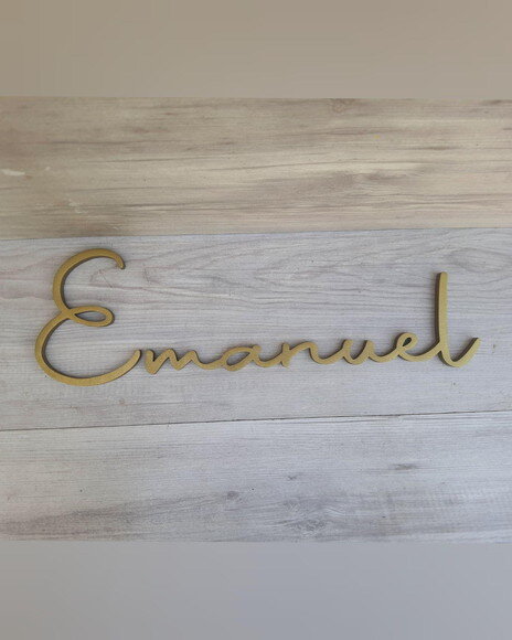 Nome de Parede Personalizado mdf Linha Aut - Emanuel