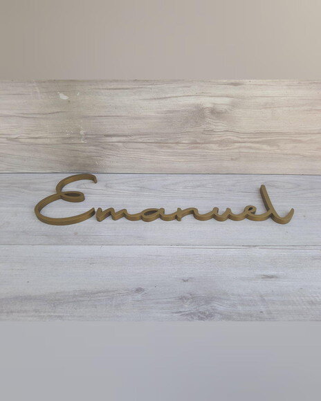 Nome de Parede Personalizado mdf Linha Aut - Emanuel