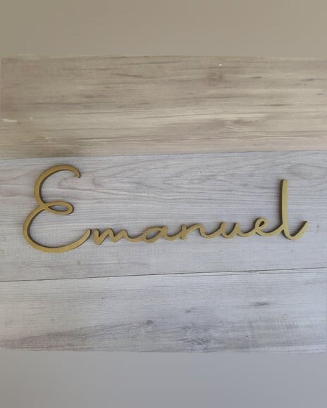 Nome de Parede Personalizado mdf Linha Aut - Emanuel